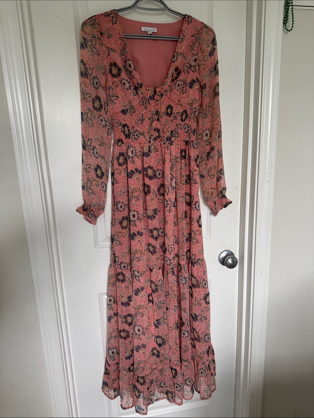 Patrons of Peace Coral Floral Maxi Dress
